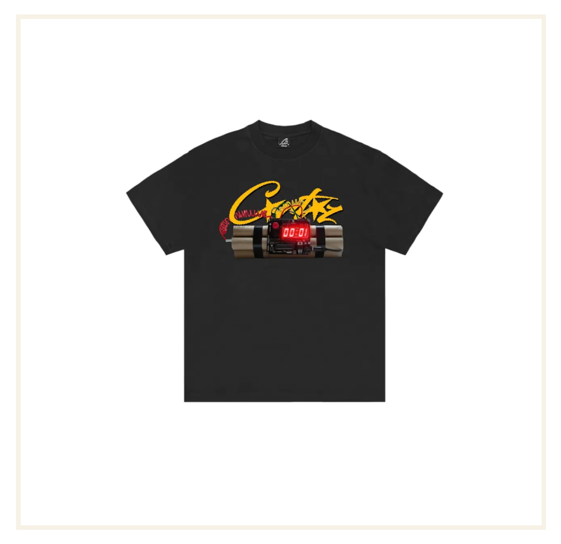 Corteiz Times Up Tee Black
