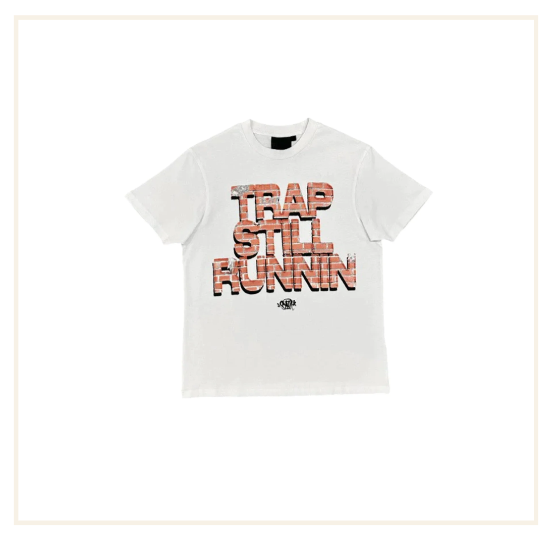 Corteiz Trap Still Runnin Tee White