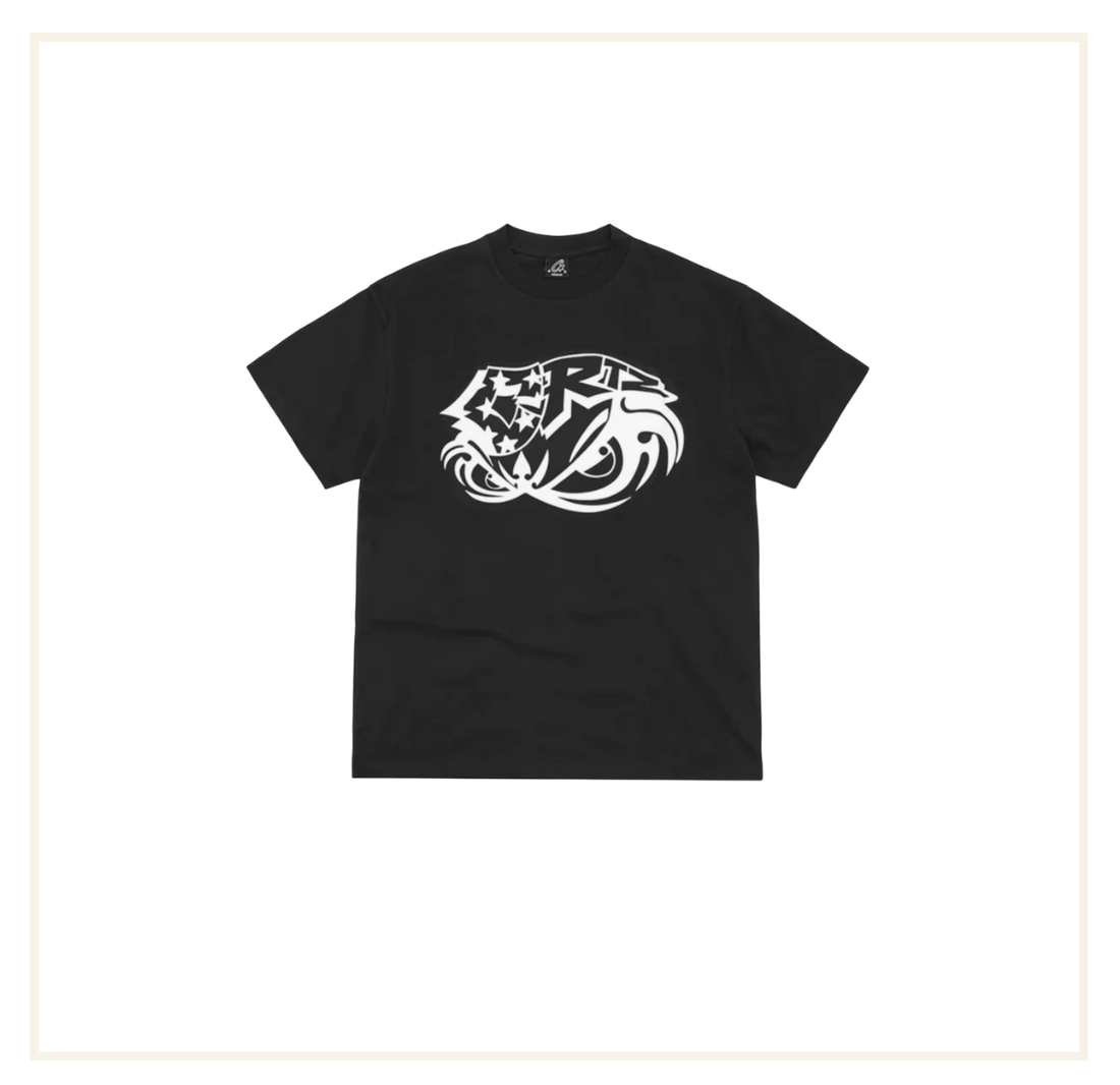 Corteiz RTW White Black Logo Black