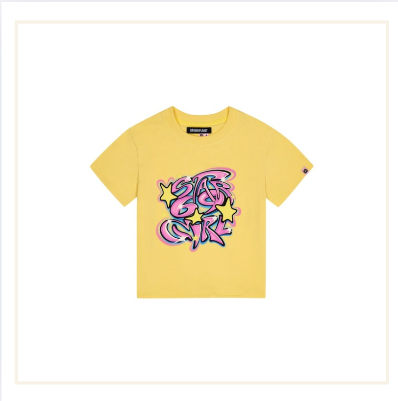 Broken Planet StarGirl Grafitti tee - Sun Yellow