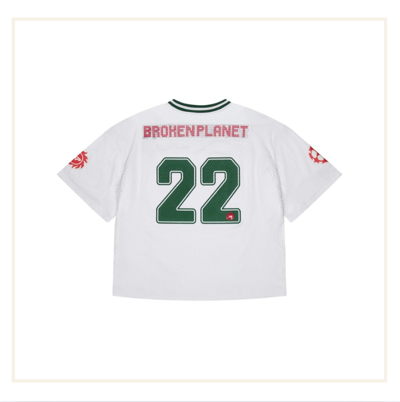 Broken Planet Football Jersey White/Pine Green