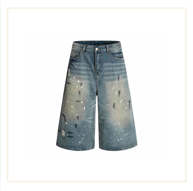 Noissey Vintage Distressed Straight-Leg Capri Jeans