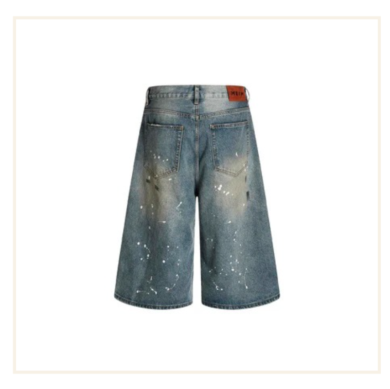 Noissey Vintage Distressed Straight-Leg Capri Jeans