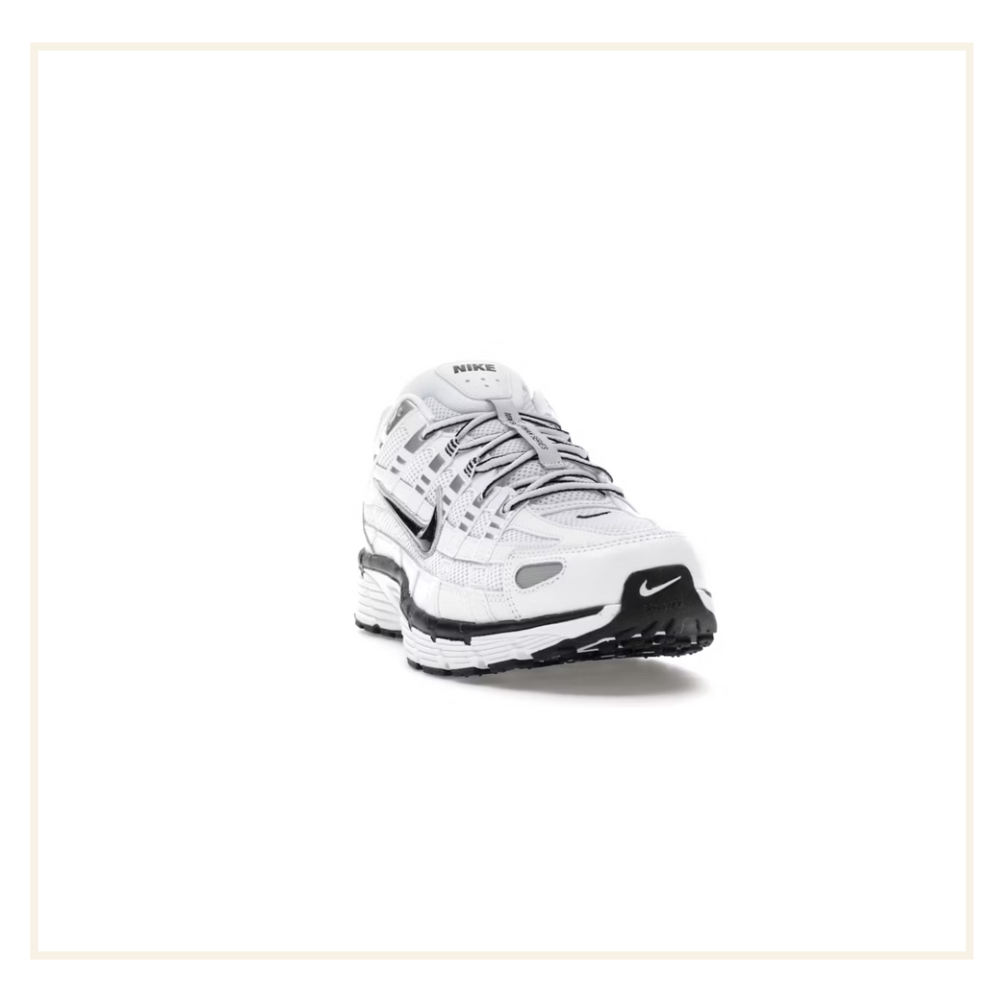 Nike P-6000 White Metallic Silver Black