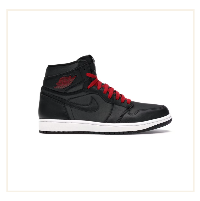 Air Jordan 1 Retro High Black Satin Gym Red