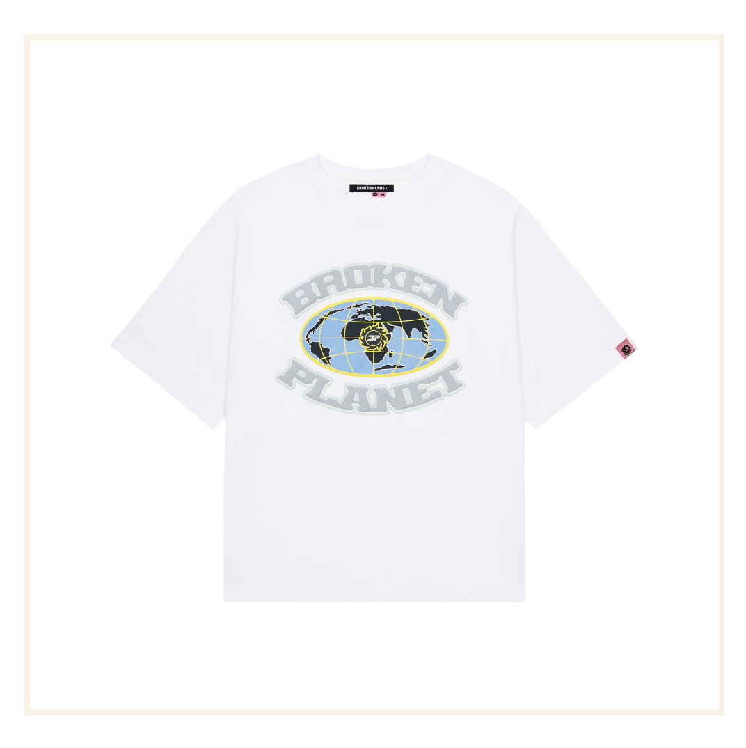 Broken Planet Grid T-Shirt Snow White