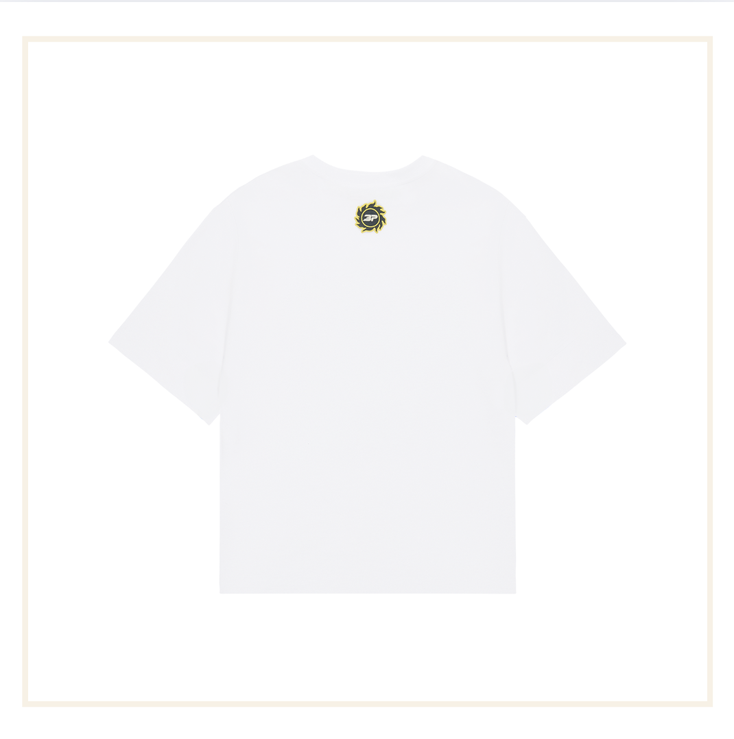 Broken Planet Grid T-Shirt Snow White