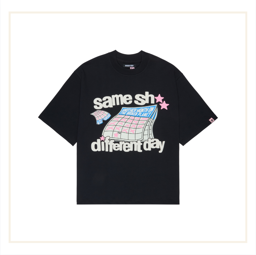 Broken Planet Different Day T-Shirt Midnight black