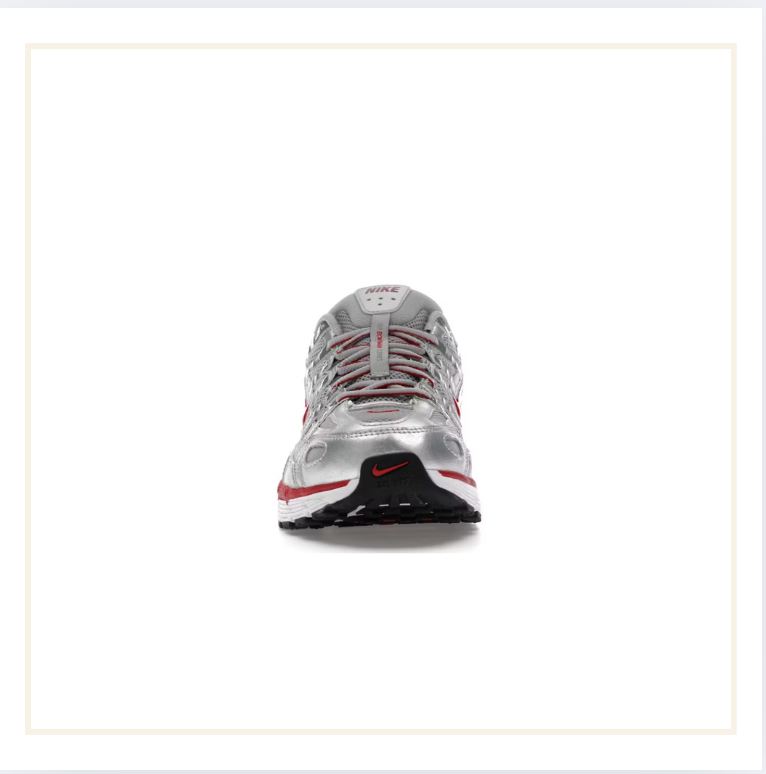Nike P-6000 Metallic Silver Gym Red