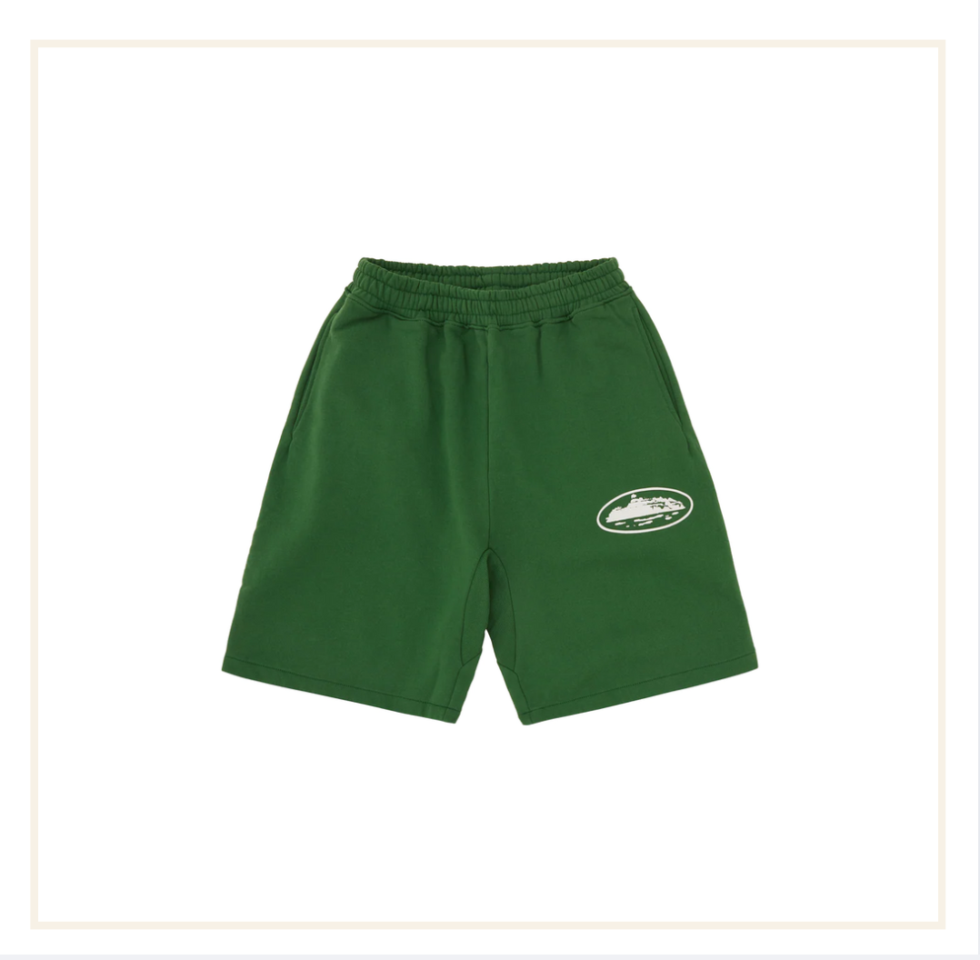 Corteiz Island Puff Print Shorts Green