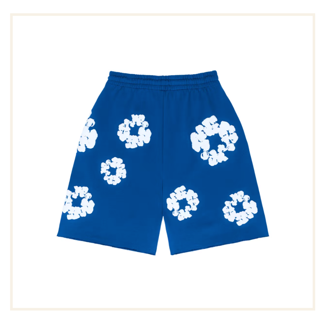 Denim Tears The Cotton Wreath Shorts Royal Blue