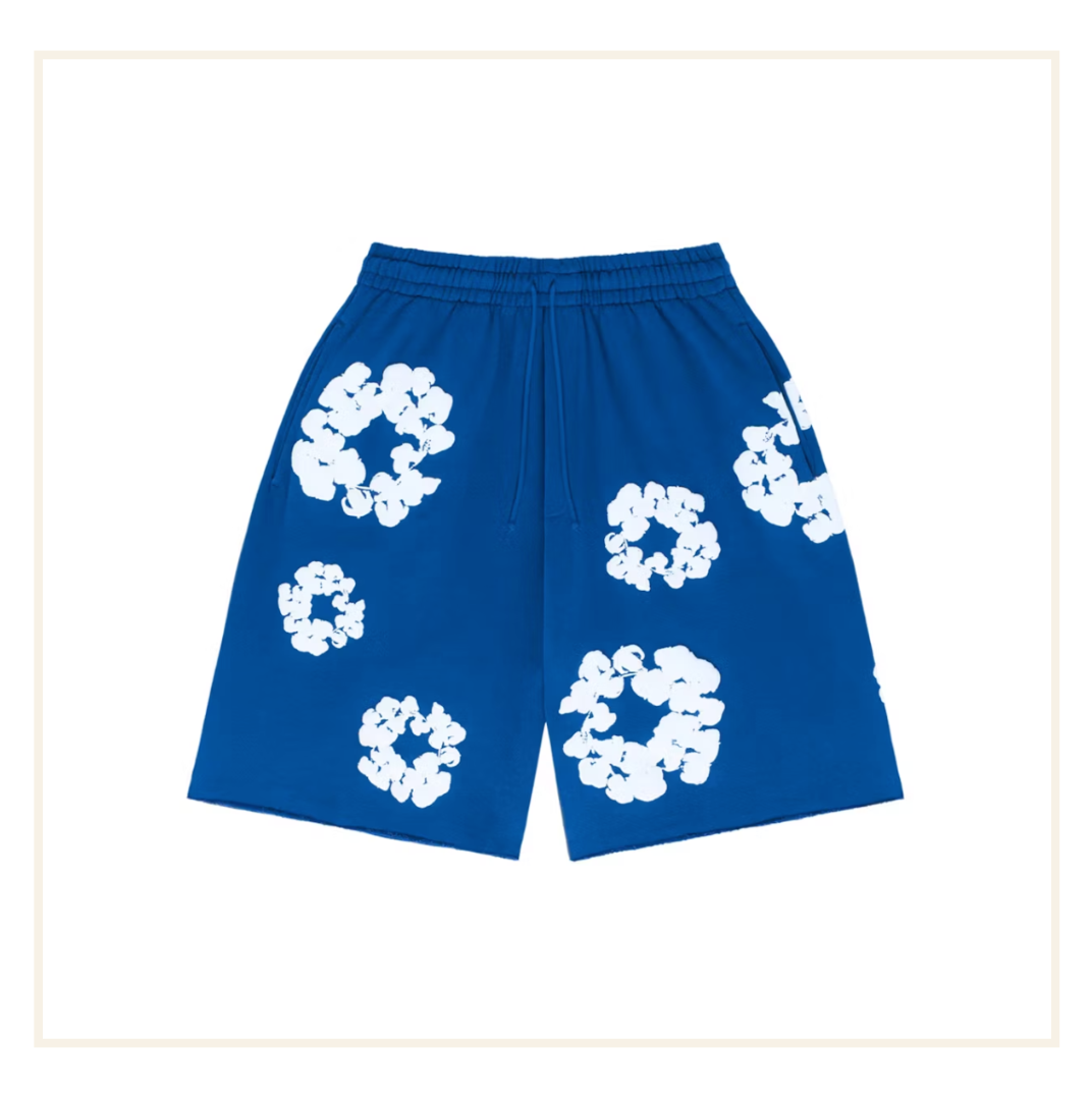 Denim Tears The Cotton Wreath Shorts Royal Blue