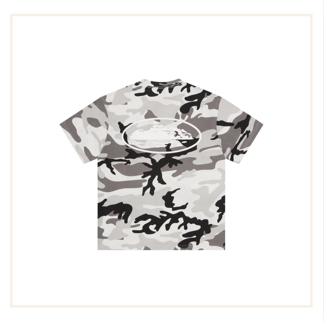 Corteiz Puff Print Island Tee Arctic Camo