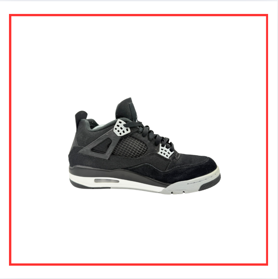 Air Jordan 4 Retro Black Canvas (Preloved) UK 8