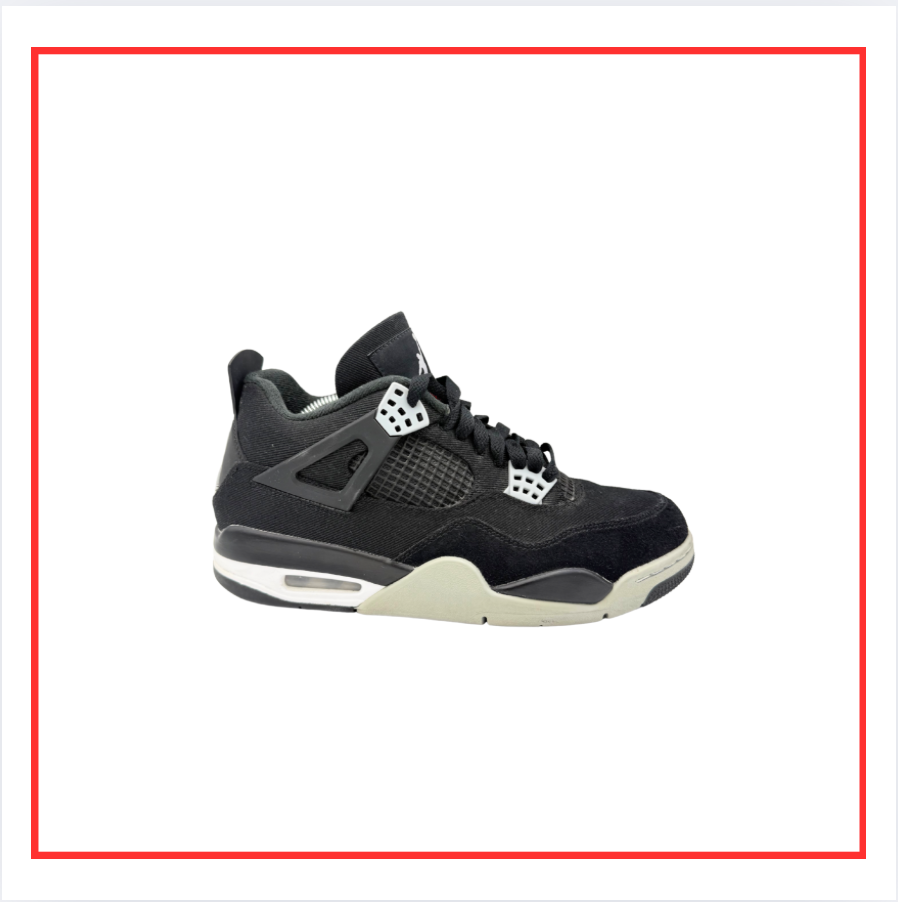 Air Jordan 4 Retro Black Canvas (Preloved) UK 8