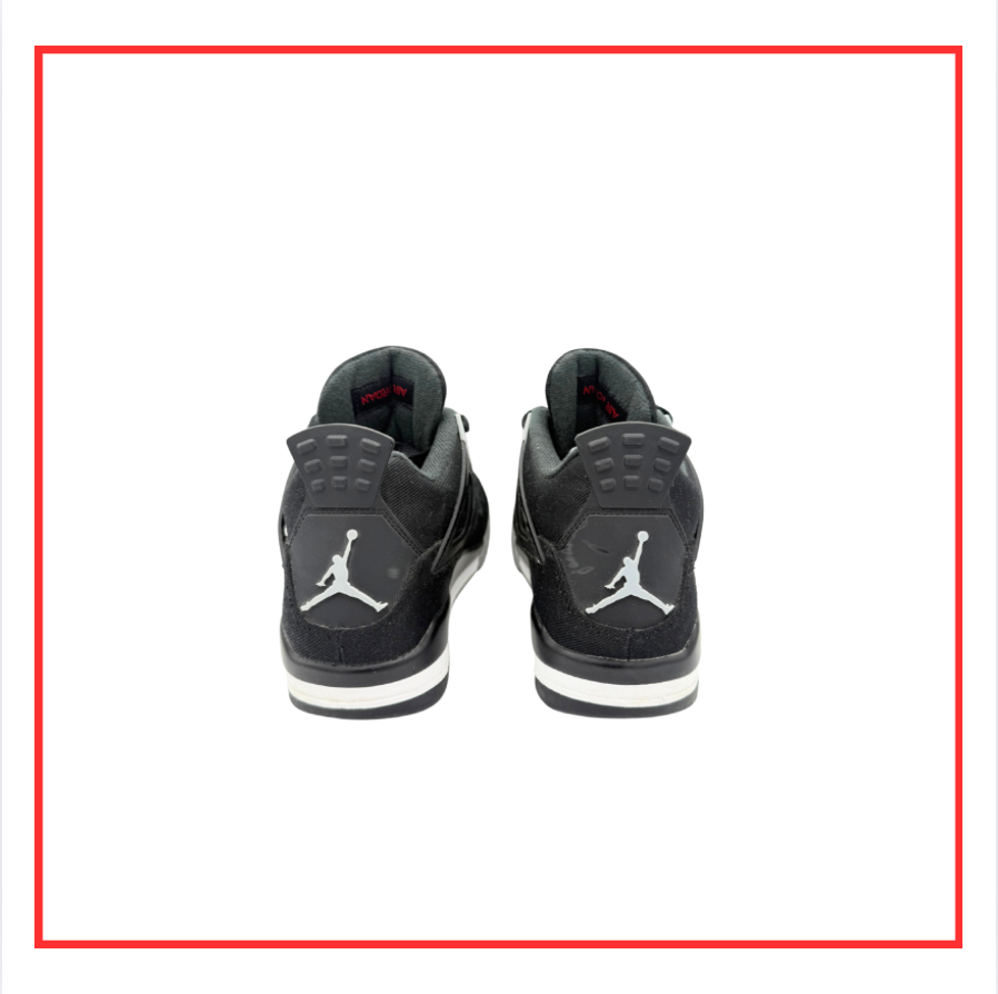 Air Jordan 4 Retro Black Canvas (Preloved) UK 8