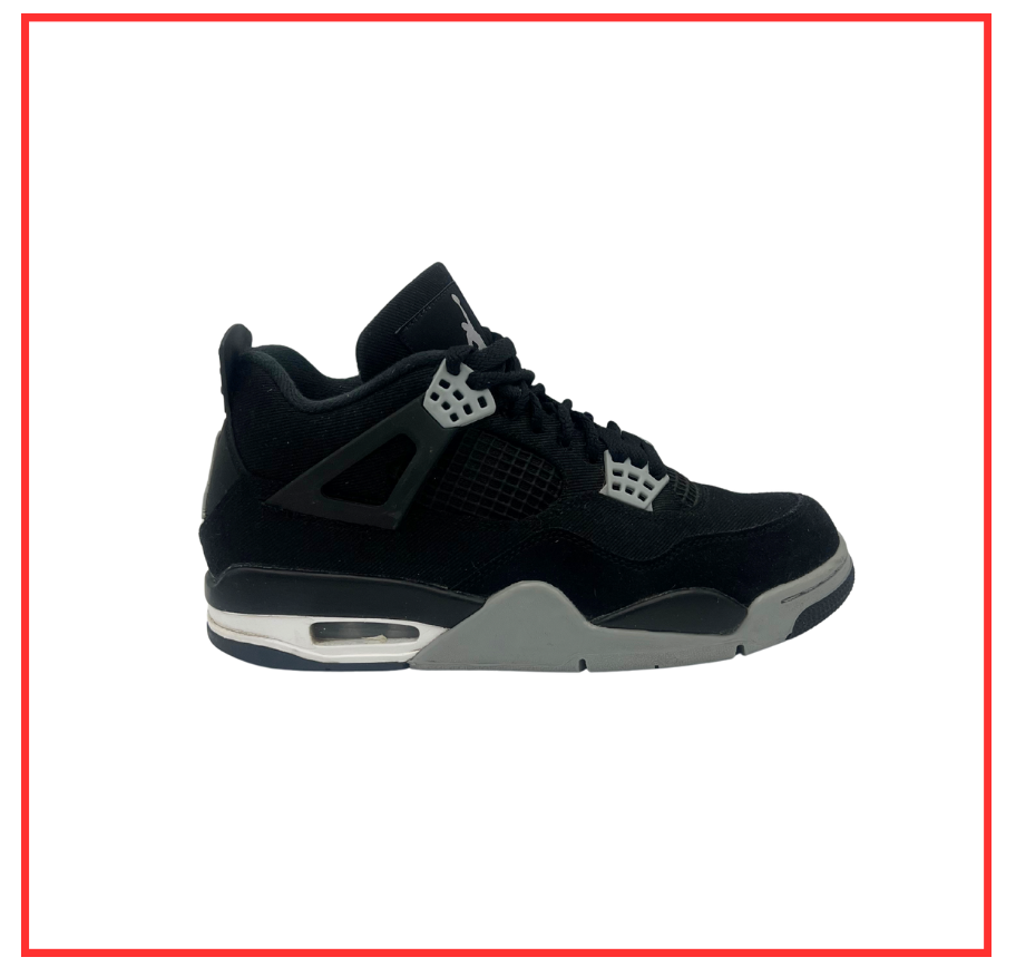 Air Jordan 4 Retro Black Canvas (Preloved) UK 6.5