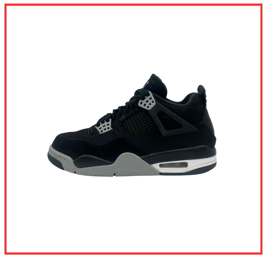 Air Jordan 4 Retro Black Canvas (Preloved) UK 6.5