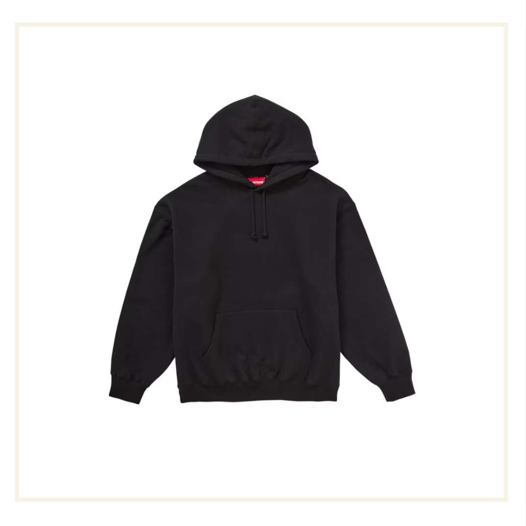 Supreme Satin Applique Hooded Sweatshirt & Sweatpant (FW25) Black (Set)