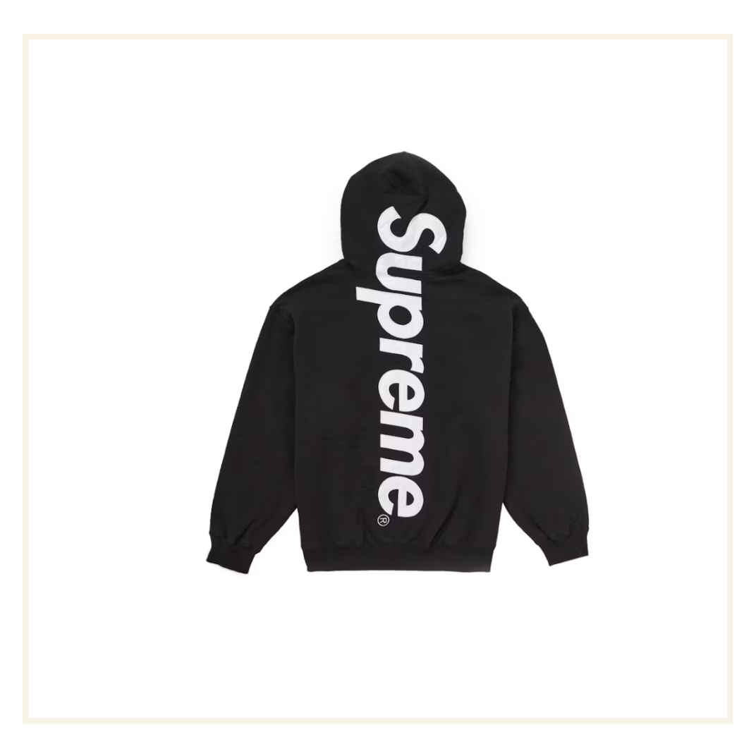 Supreme Satin Applique Hooded Sweatshirt & Sweatpant (FW25) Black (Set)