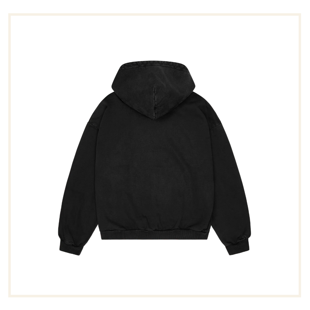 Broken Planet Star Logo Zip Up Hoodie Midnight Black