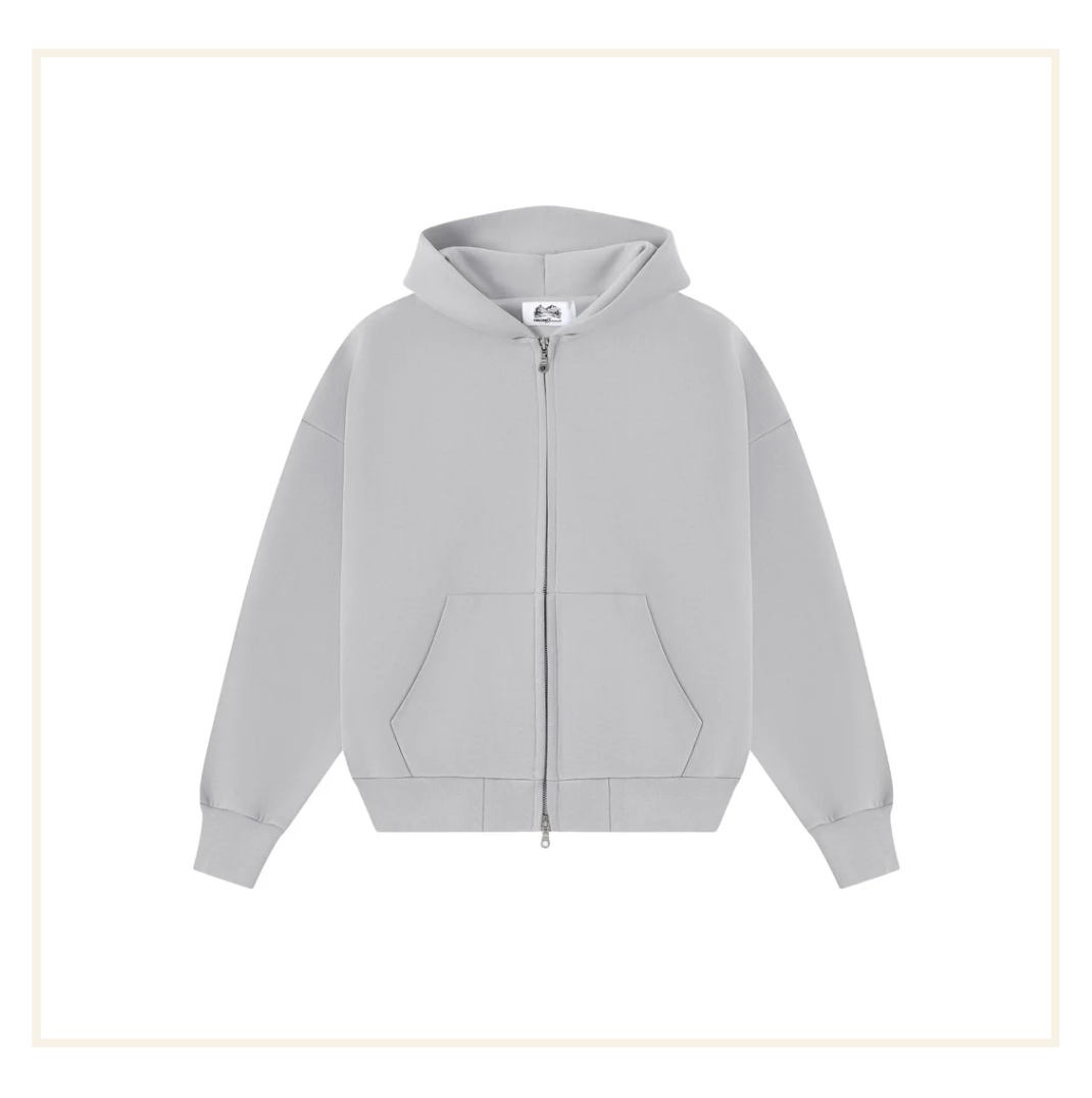 Galore 630 GSM Arctic Grey Zip Hoodie