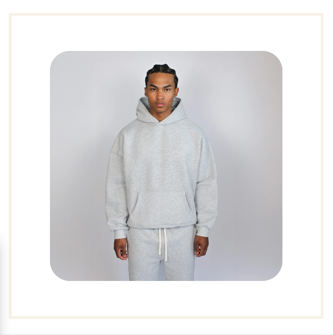 Galore 360 GSM Flower Grey Hoodie