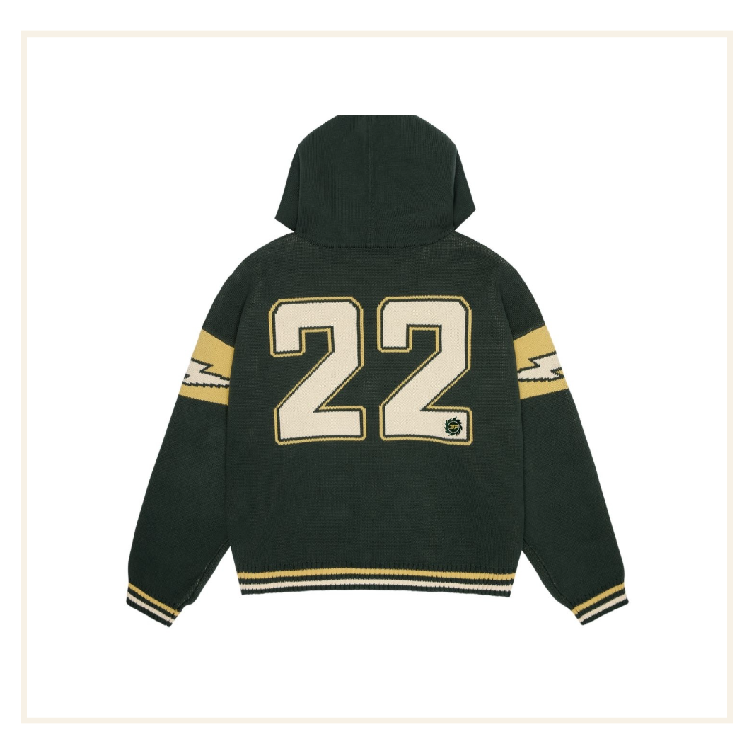 Broken Planet Varsity Knit Zip Up Hoodie