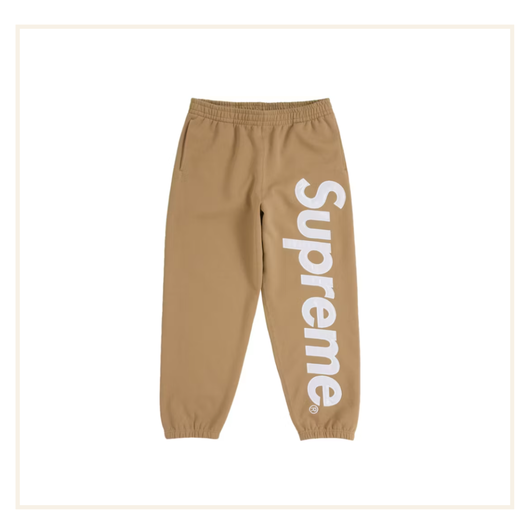 Supreme Satin Applique Hooded Sweatshirt & Jogger (FW24) Brown (Set)