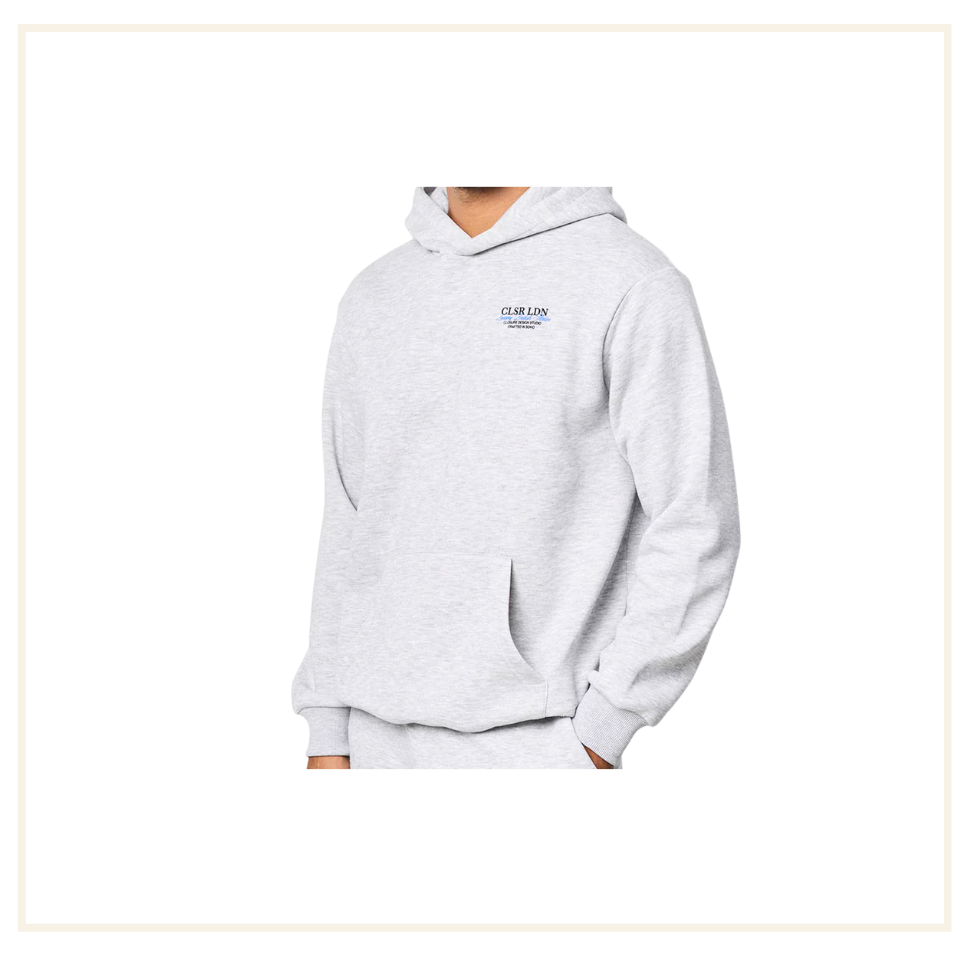 Closure London Premium Premium Luxe Open Hem Grey Hoodie