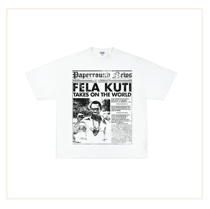 PAPERROUNDLDN FELA KUTI WHITE TEE