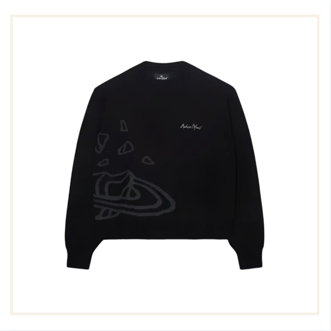 Broken Planet Midnight Black Knit Sweatshirt Midnight Black