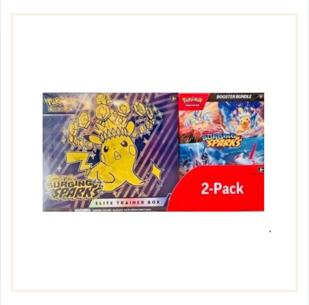 2025 Pokémon Scarlet & Violet Surging Sparks ETB & Booster Bundle 2-Pack (Costco Exclusive)