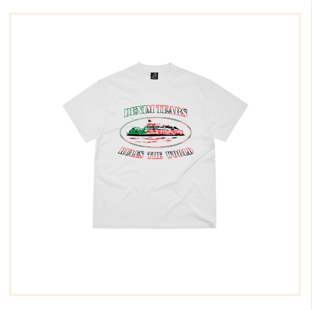 Corteiz x Denim Tears Cortears OG Alcatraz Tee White