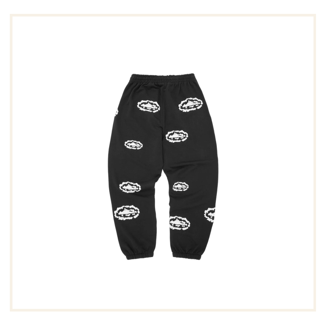 Corteiz x Denim Tears Cotton Wreath Sweatsuit Black White