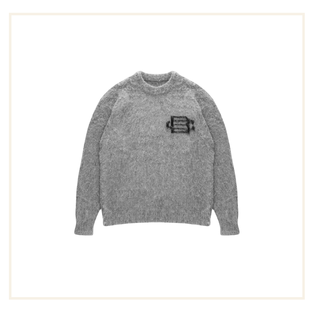 Bénir Mohair Knit Jumper Light Grey