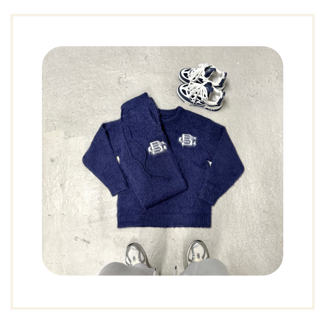 Bénir Mohair Knit Jumper Navy