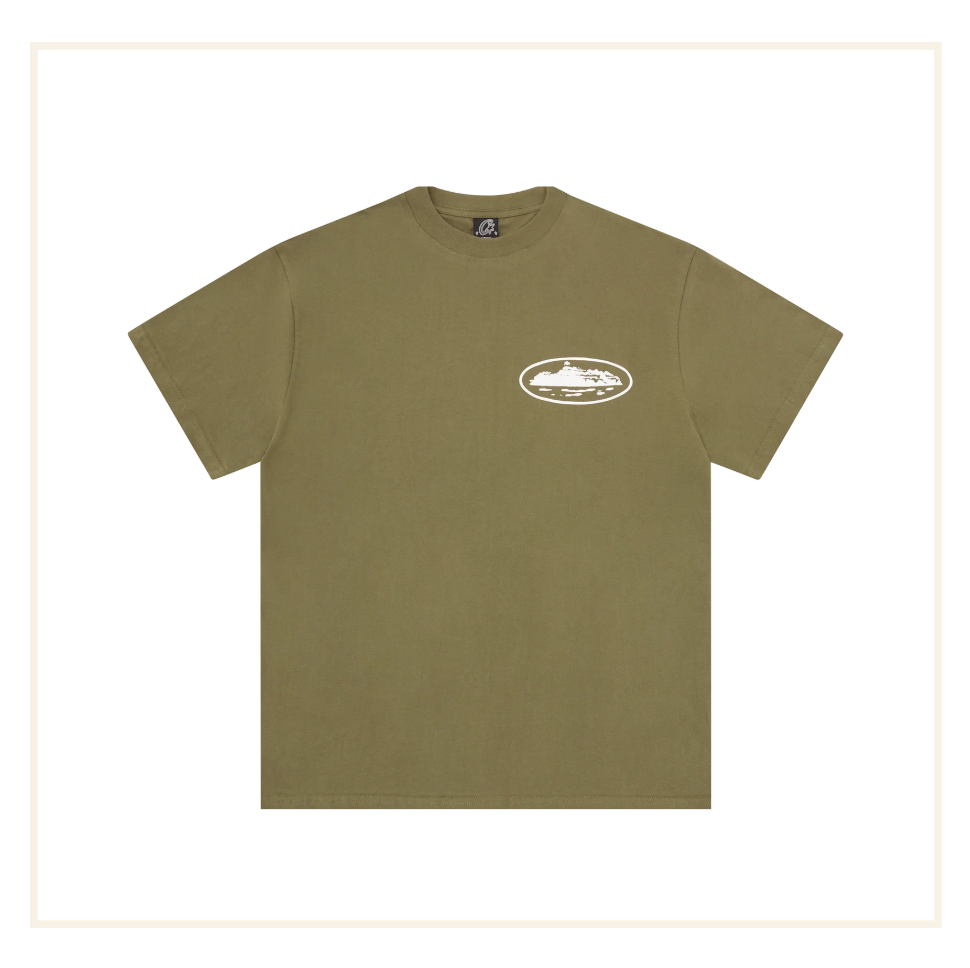 Corteiz Island Puff Print Tee Olive