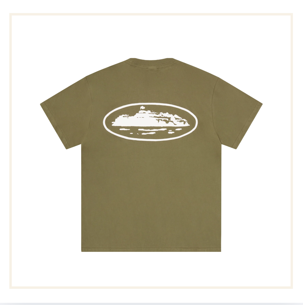 Corteiz Island Puff Print Tee Olive