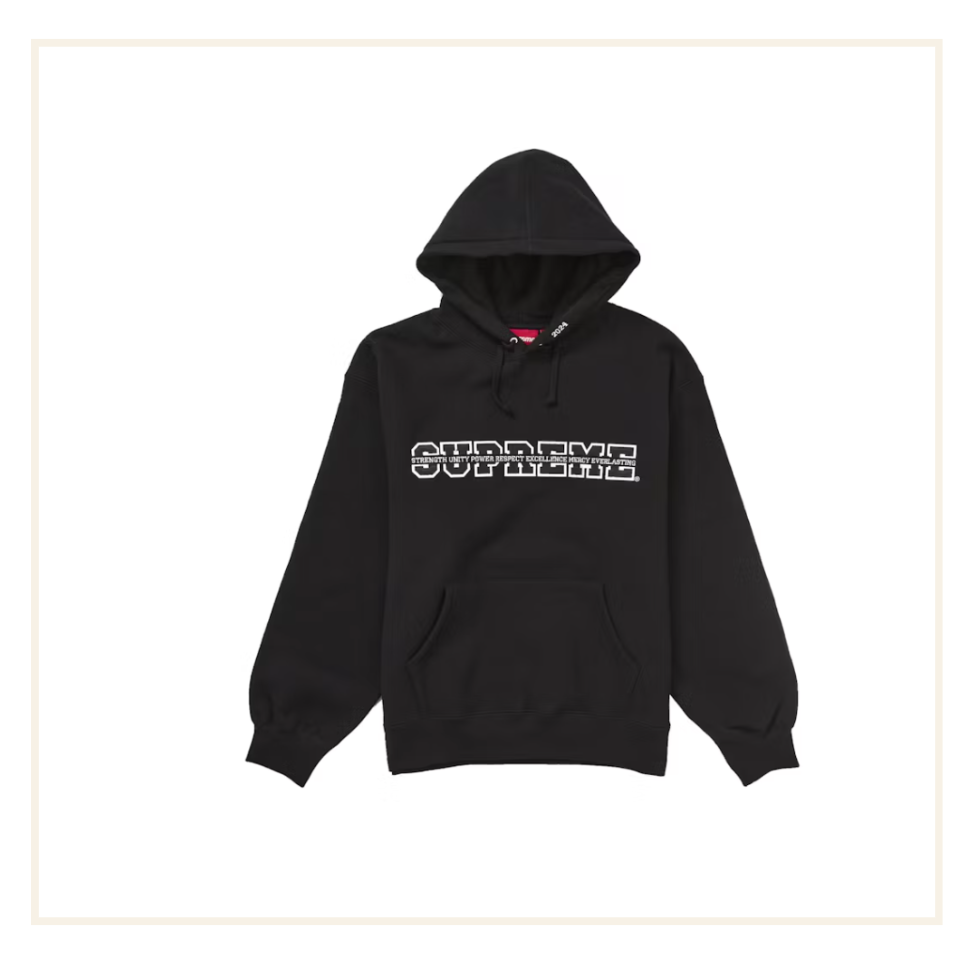 Supreme Collegiate Acronym Hooded Sweatshirt Black