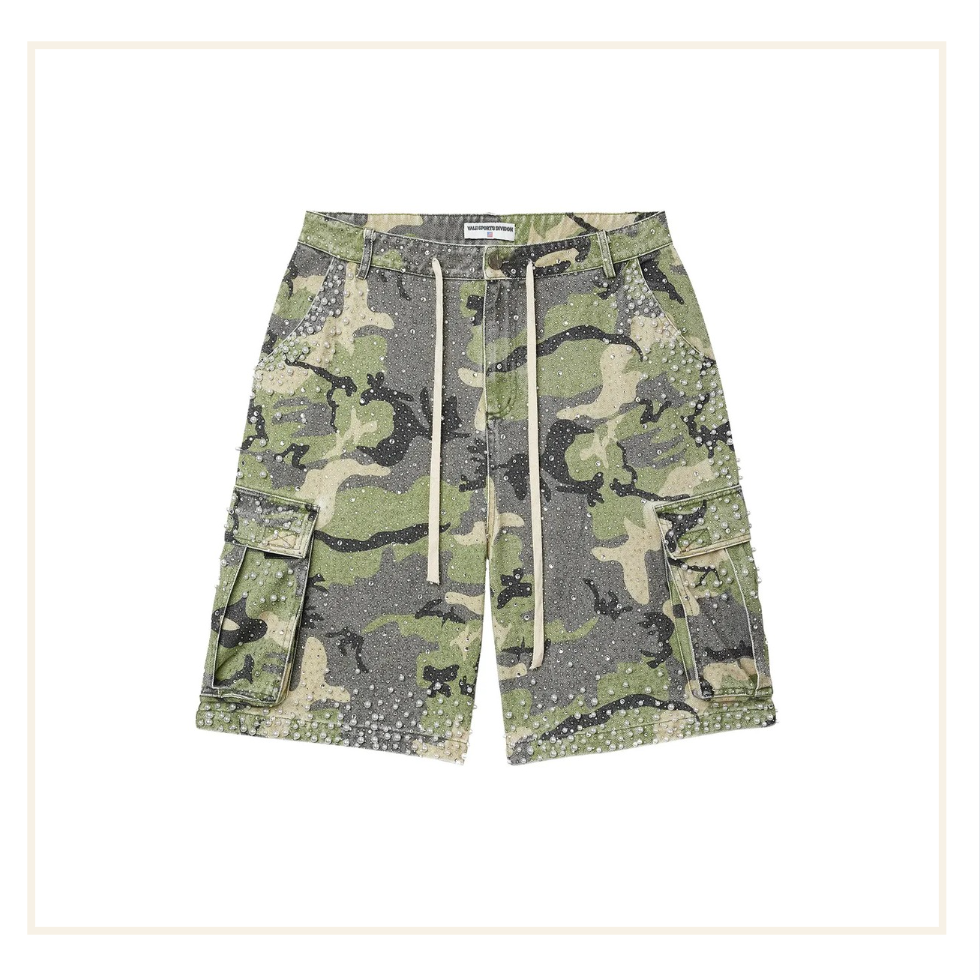Vale Forever Soulja Camo Jean Shorts Green