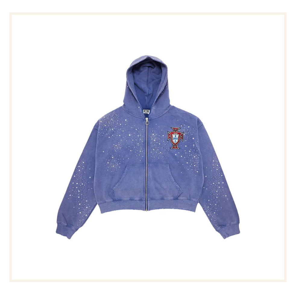 Vale Forever Valley Dreams Pluto Clustered Portugal Zip-Up Hoodie Blue