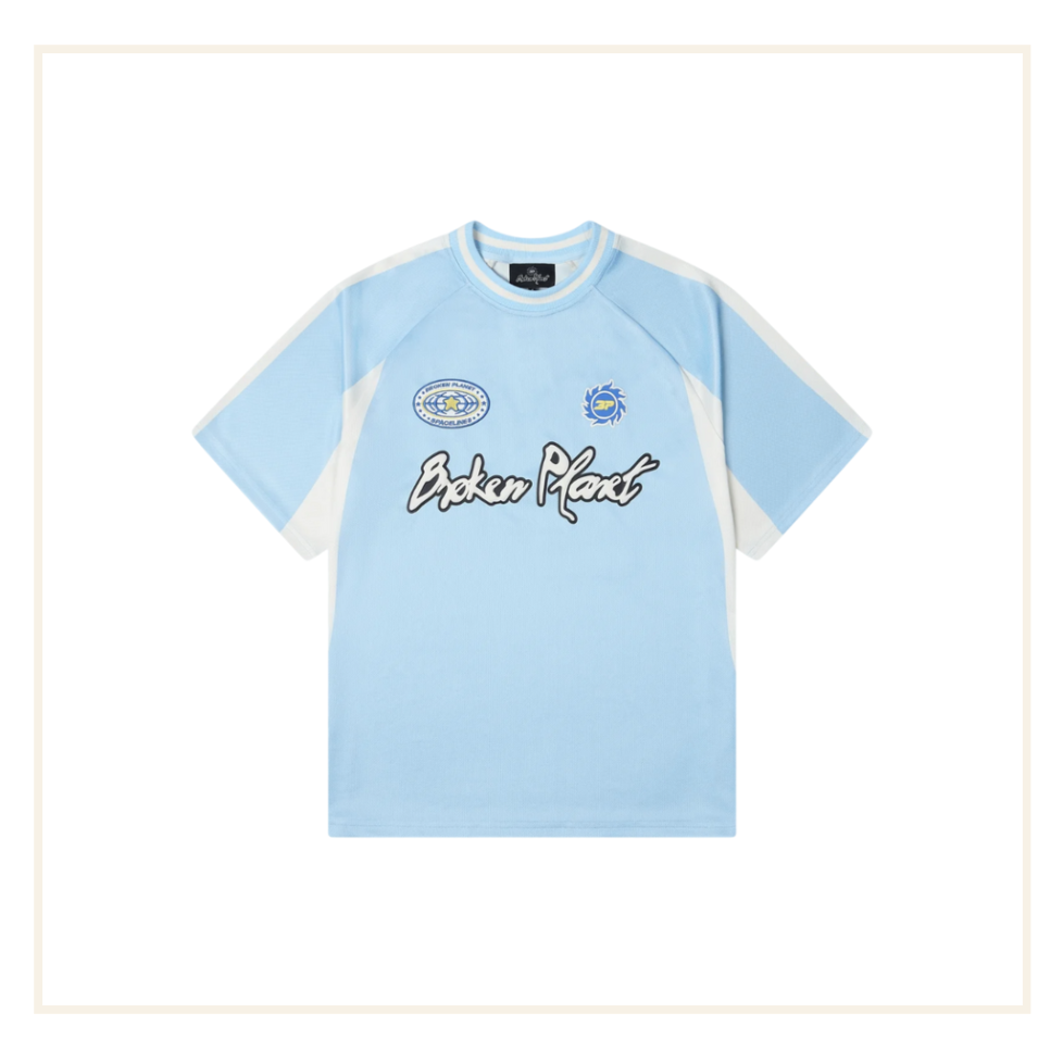 Broken Planet Football Jersey Spacelines Light Blue