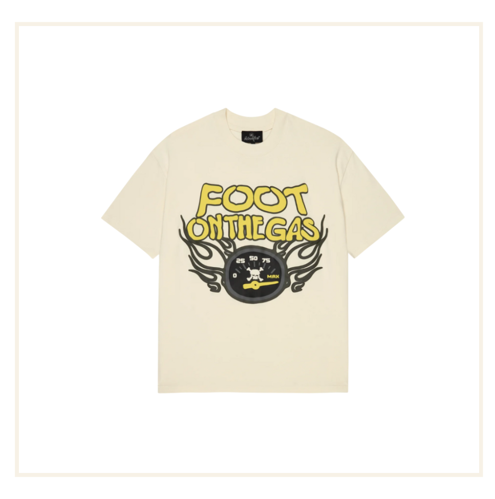 Broken Planet Foot On The Gas T-Shirt Vanilla White
