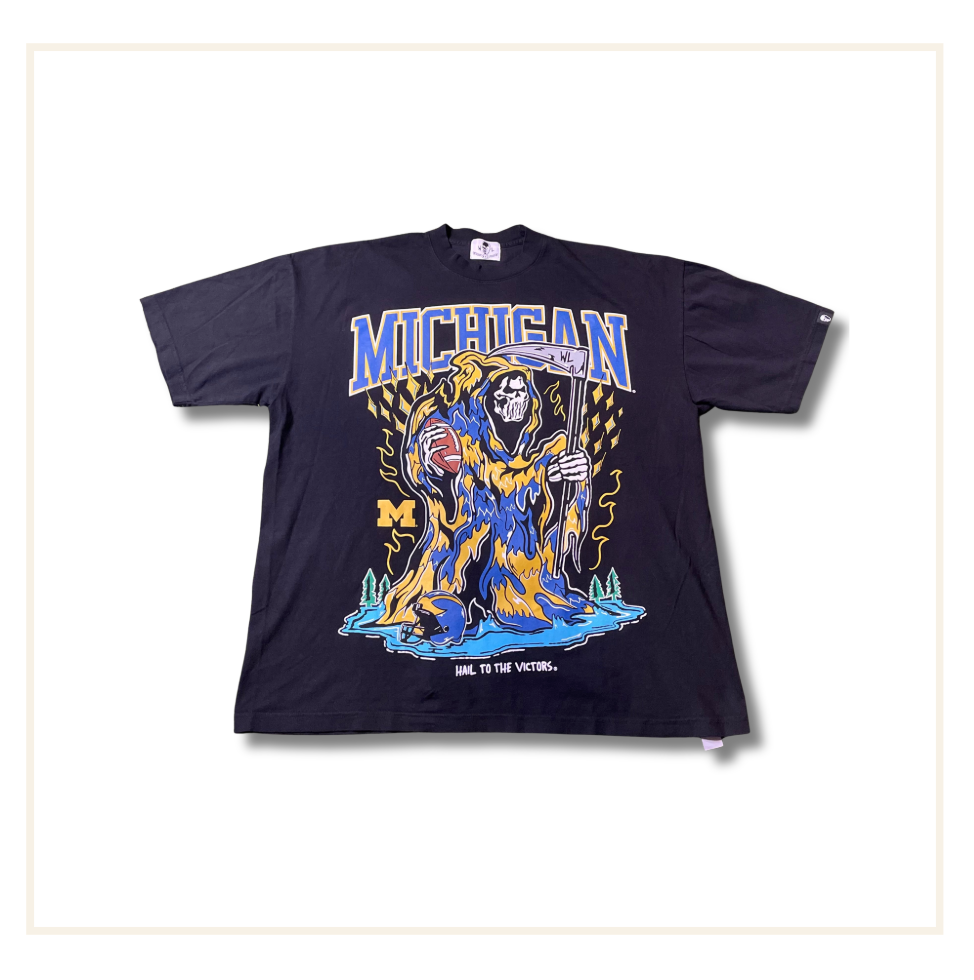 Warren Lotas Michigan T-Shirt Navy Blue