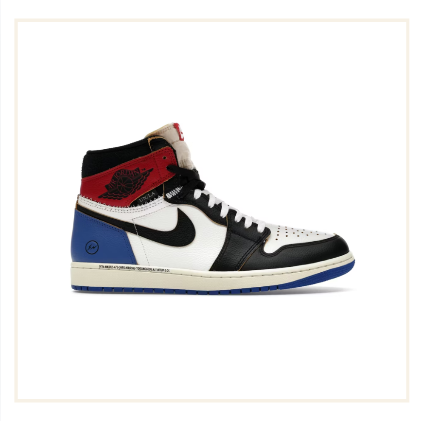 Air Jordan 1 Retro High OG SP Fragment x Union LA OG Varsity Red Sport Royal