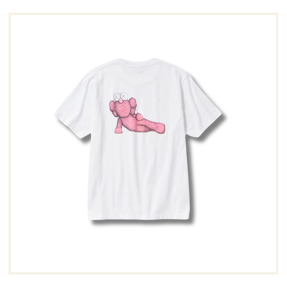 KAWS x Uniqlo UT Short Sleeve T-Shirt White Pink
