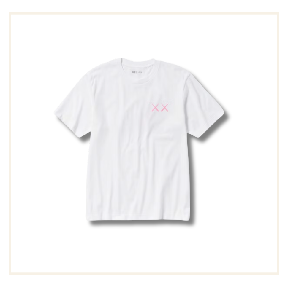 KAWS x Uniqlo UT Short Sleeve T-Shirt White Pink
