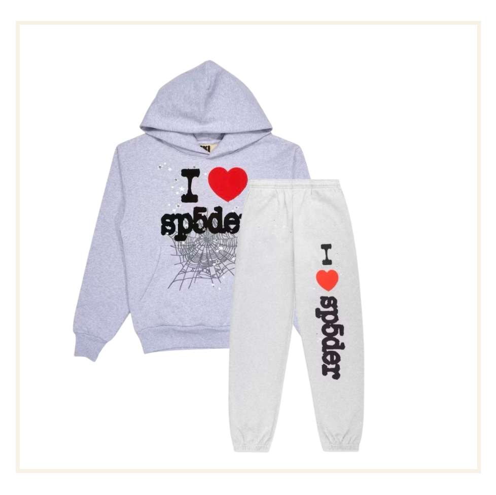 Sp5der Souvenir Hoodie/Jogger Heather Grey (Full Set)