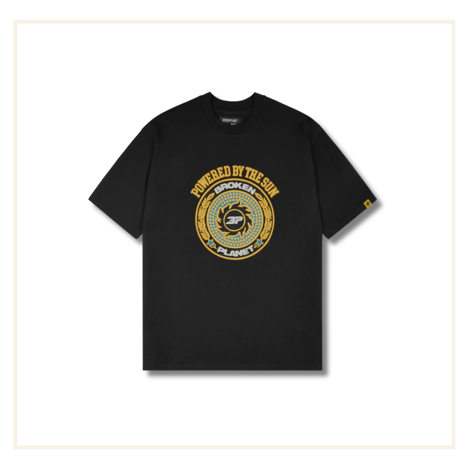 Broken Planet Powered By the Sun T-shirt Black
